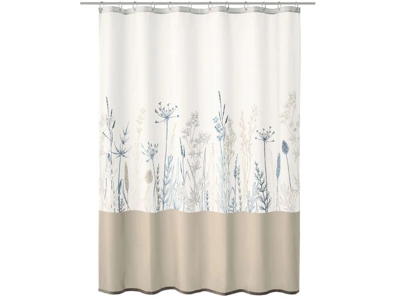 Kleine Wolke Duschvorhang Savannah 180 x 200 cm, Beige/Weis Badewannenvorhang