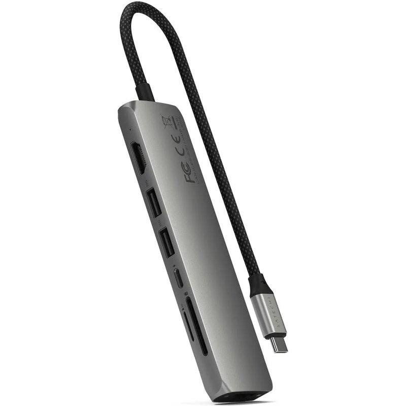 Satechi ST-P7SM hub & concentrateur USB Type-C 10000 Mbit/s Gris
