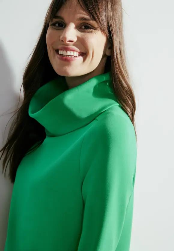 Big Kragen Sweatkleid - celery green