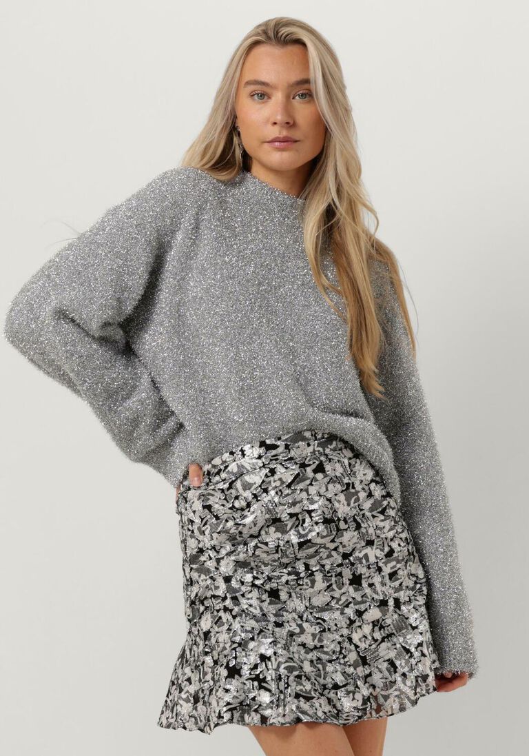 SECOND FEMALE zilveren second female trui lamilla knit o-neck