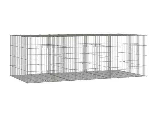 Cage à lapin 3 panneaux 163x79x54 cm Fer galvanisé