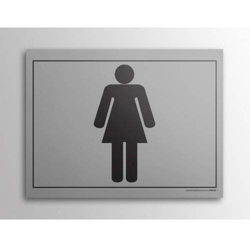 Plaque gravée - Toilettes picto Femme - 10x14cm
