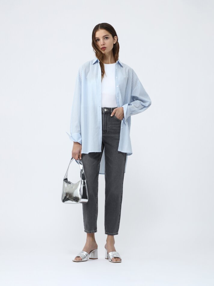 Camisa de manga comprida oversized - Listrada