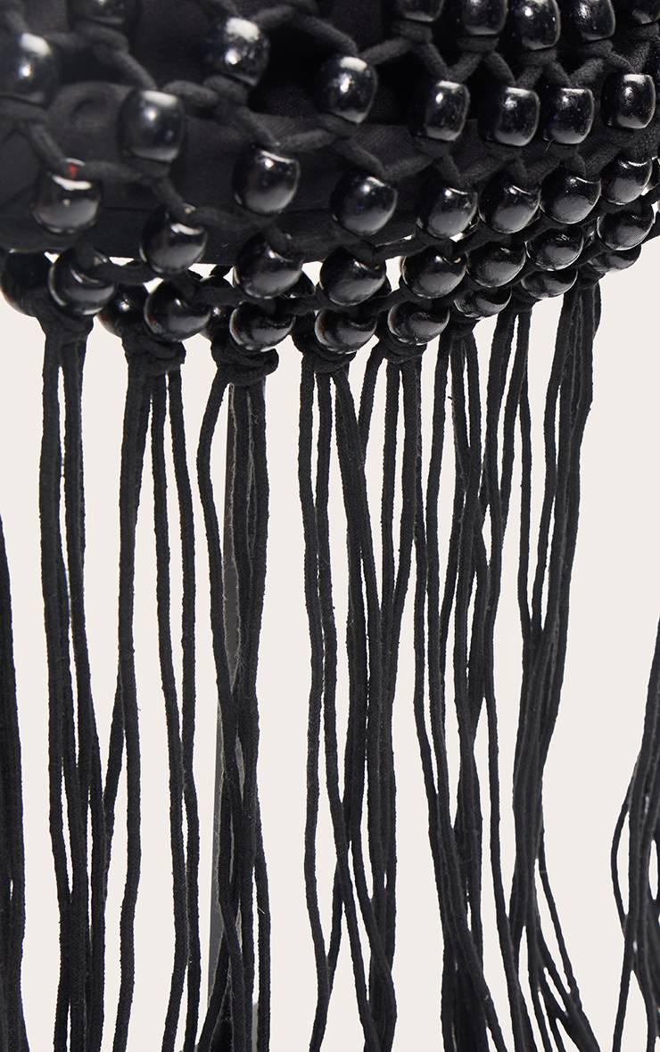 Noir Sac Seau Tissé Perlé
