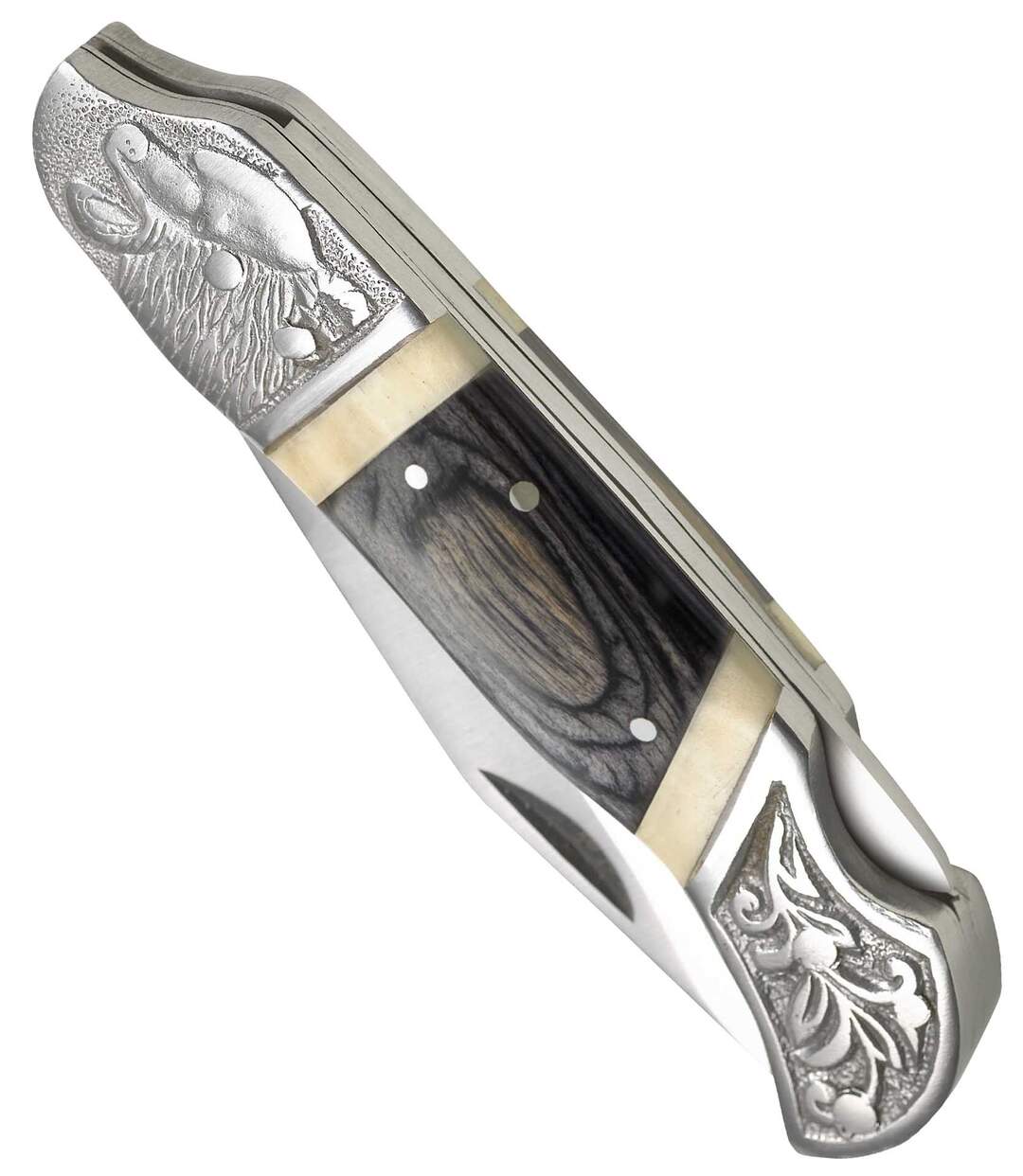 Couteau en Bois et Métal Gravé