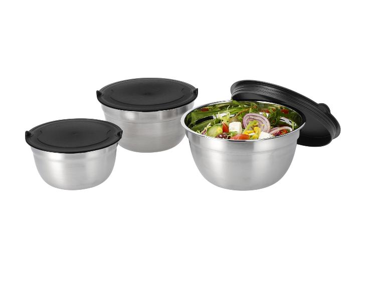 Set van 3 RVS schalen