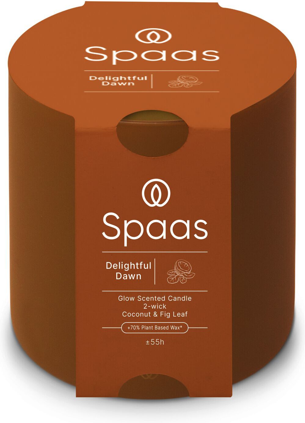 Spaas geurkaars Essential collection Delightful Dawn oranje 55 uur D 10 H 10 cm