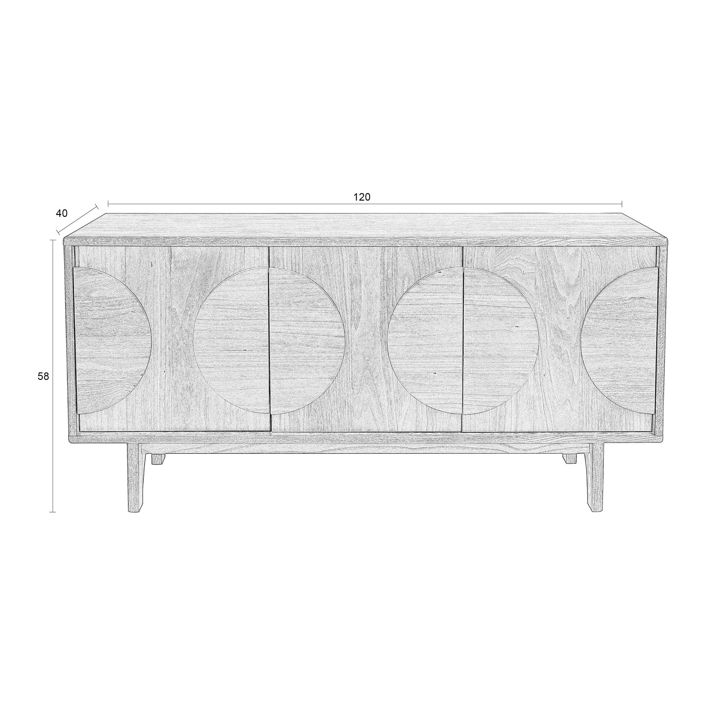 Zuiver Groove Dressoir - B 120 - Walnoot