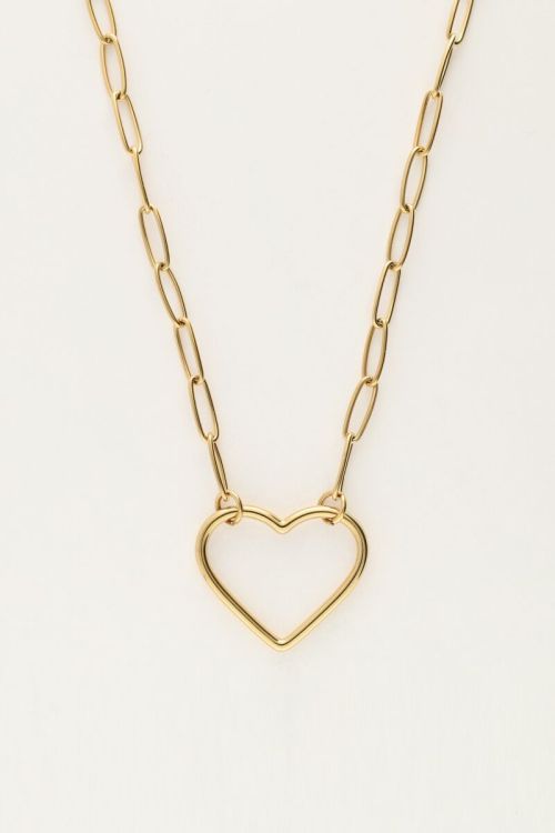 Schakelketting met groot open hart bedel