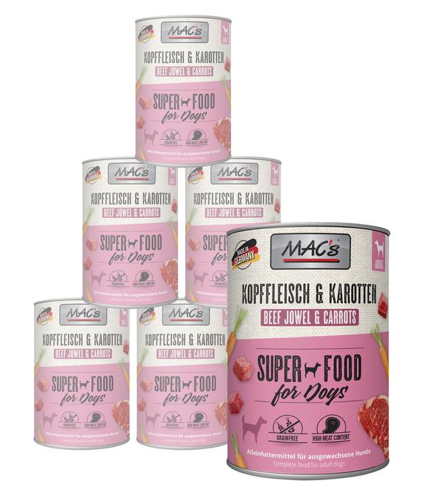 MAC's DOG Nassfutter für Hunde, 6 x 400 g