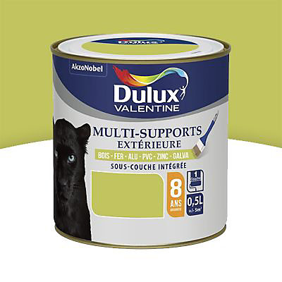 Peinture extérieure multi supports e garantie 8 ans Dulux Valentine satin vert anis 0,5L