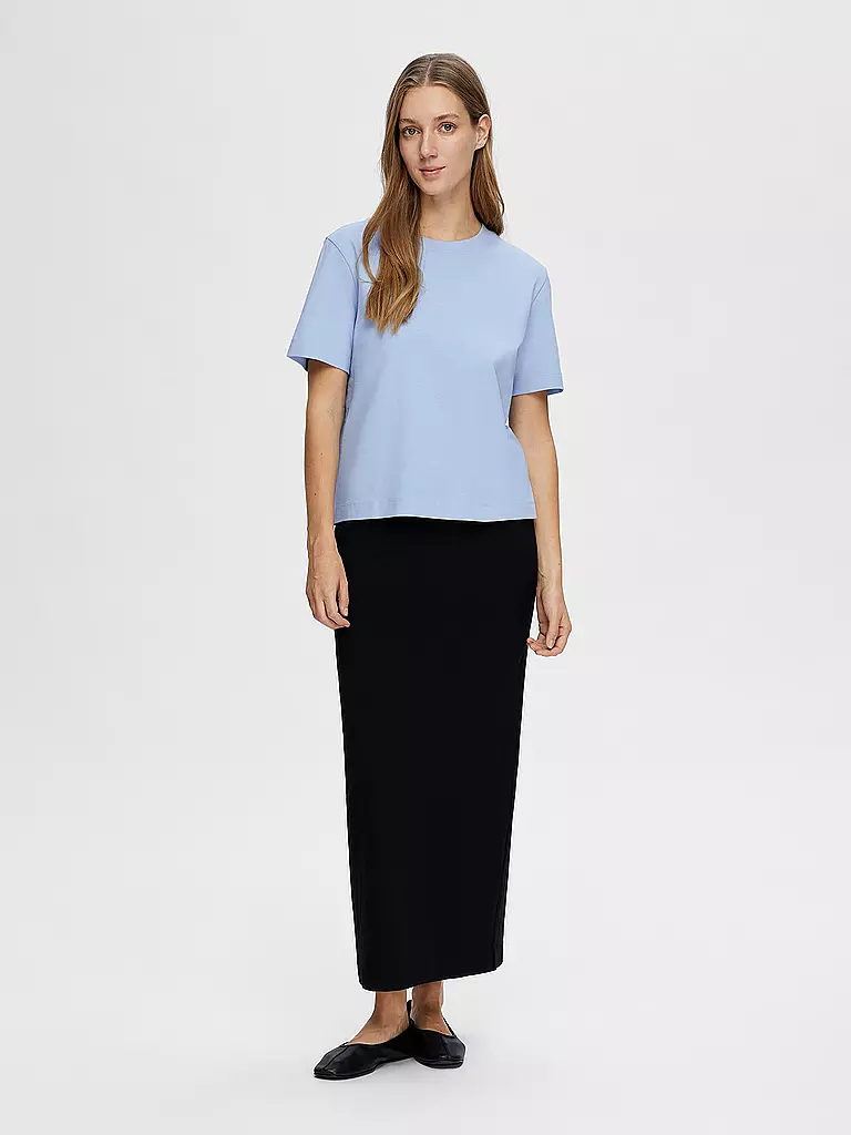 SELECTED FEMME T-Shirt Boxy Fit SLFESSENTIAL hellblau