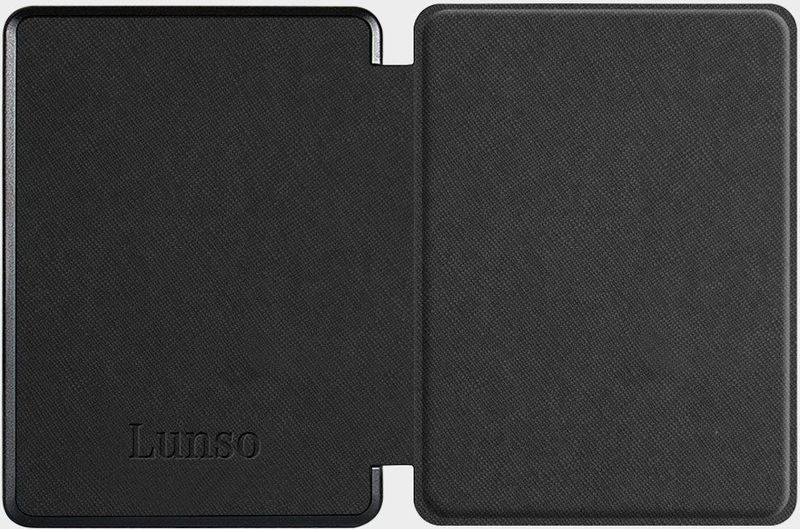 Lunso - Kobo Glo / Glo HD / Touch 2.0 - Vegan Saffiano Leren Sleepcover Hoes - Zwart
