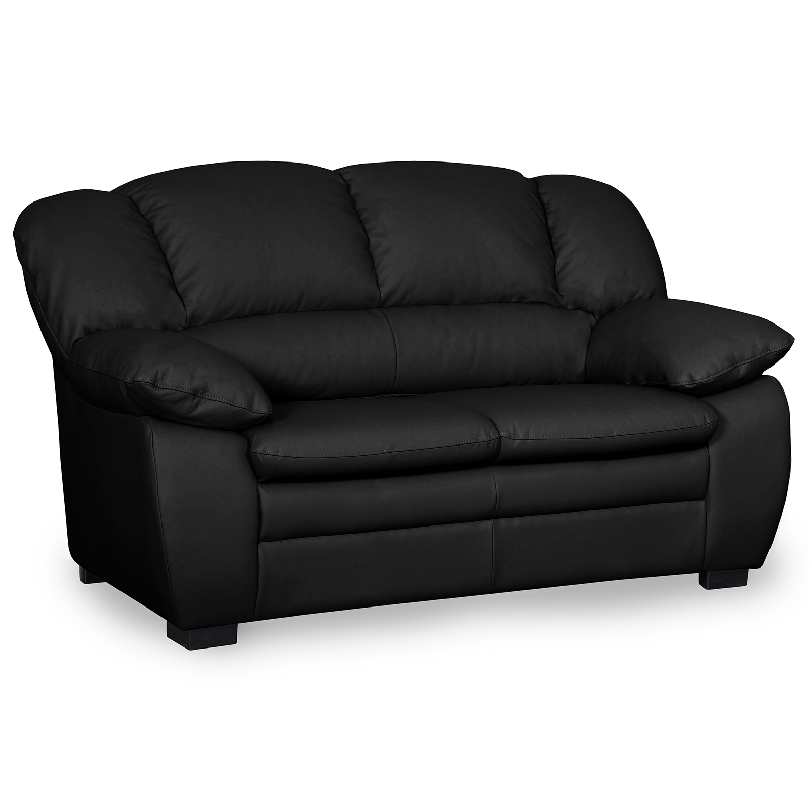 2-Sitzer-Sofa - schwarz - Kunstleder