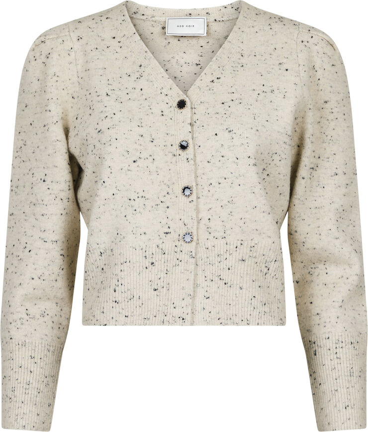 Neo Noir Hunter Multi Knit Cardigan Beige melange