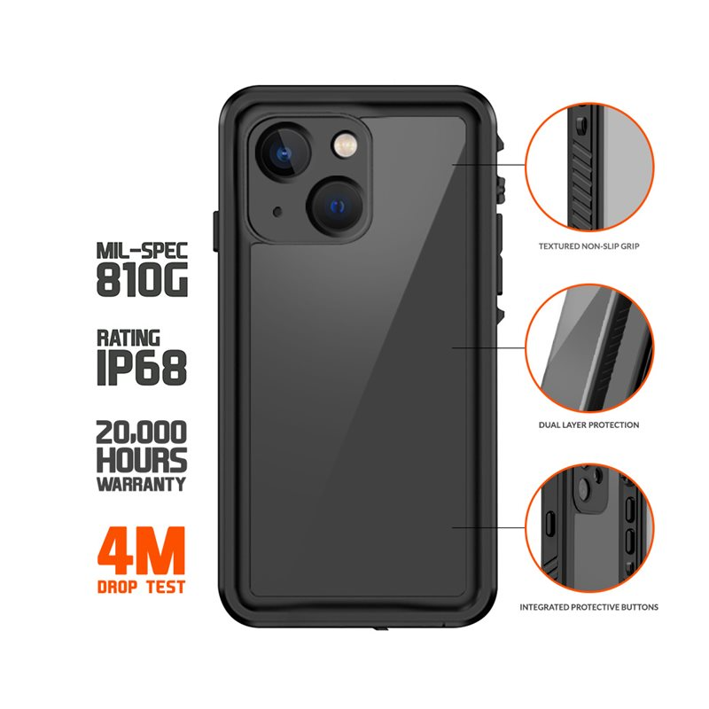 iPhone 13 Avalanche Case Wasserfeste Outdoor Schutz Hülle IP68 (EGCA00322) - Schwarz