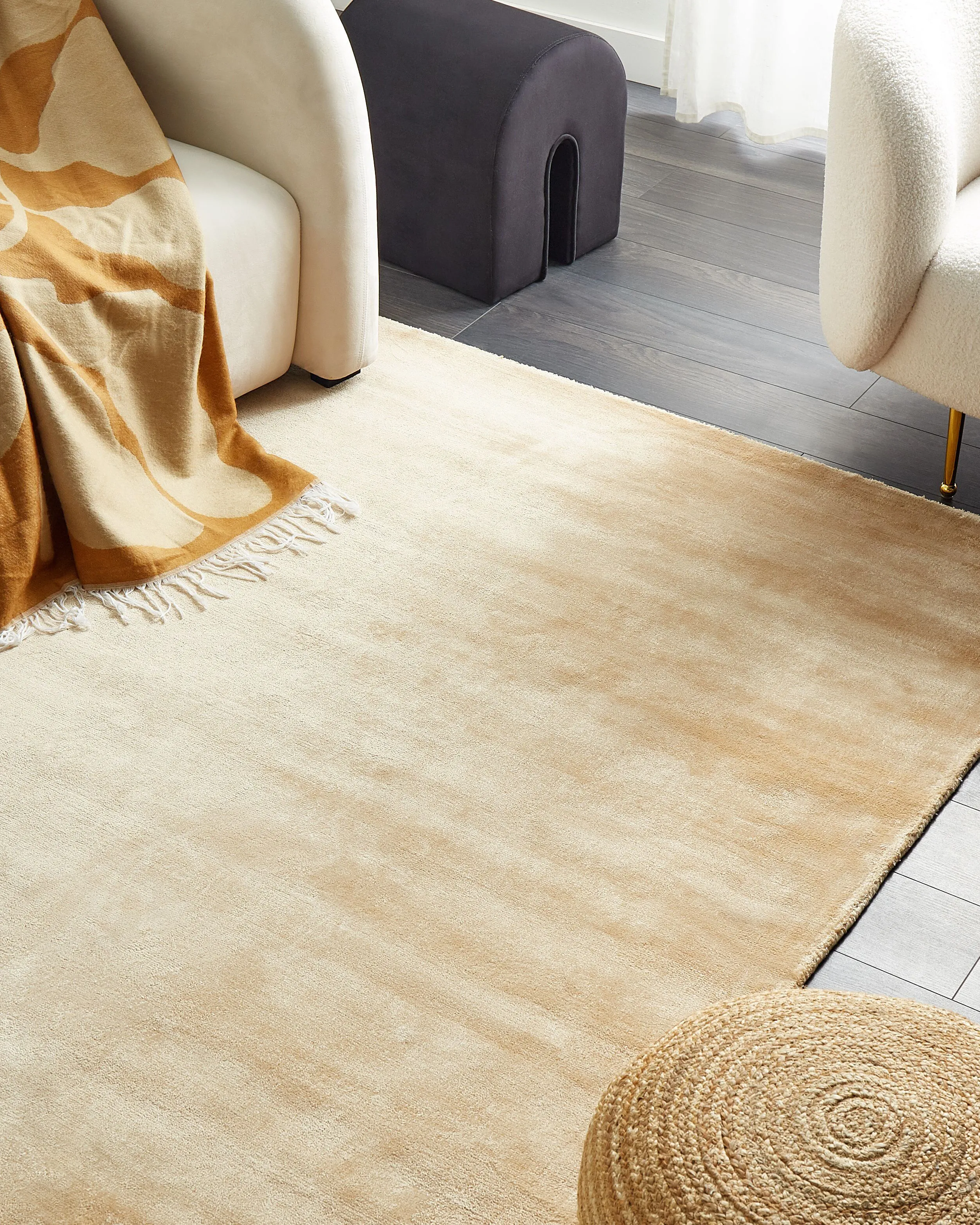 Vloerkleed GESI II Zandbeige 160 x 230 cm Viscose