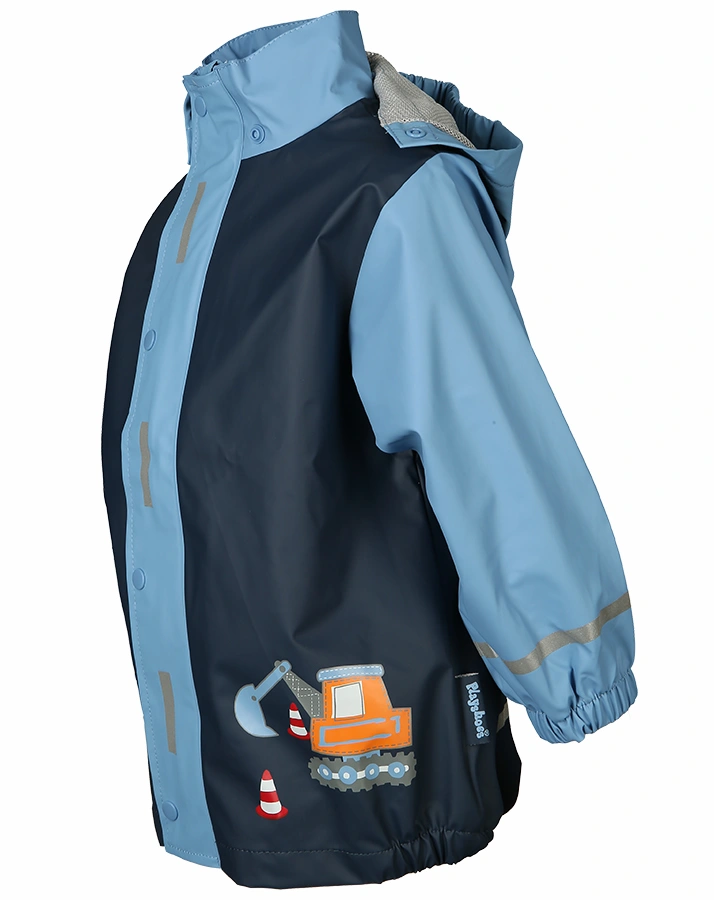 Regenmantel BAUSTELLE in blau/hellblau