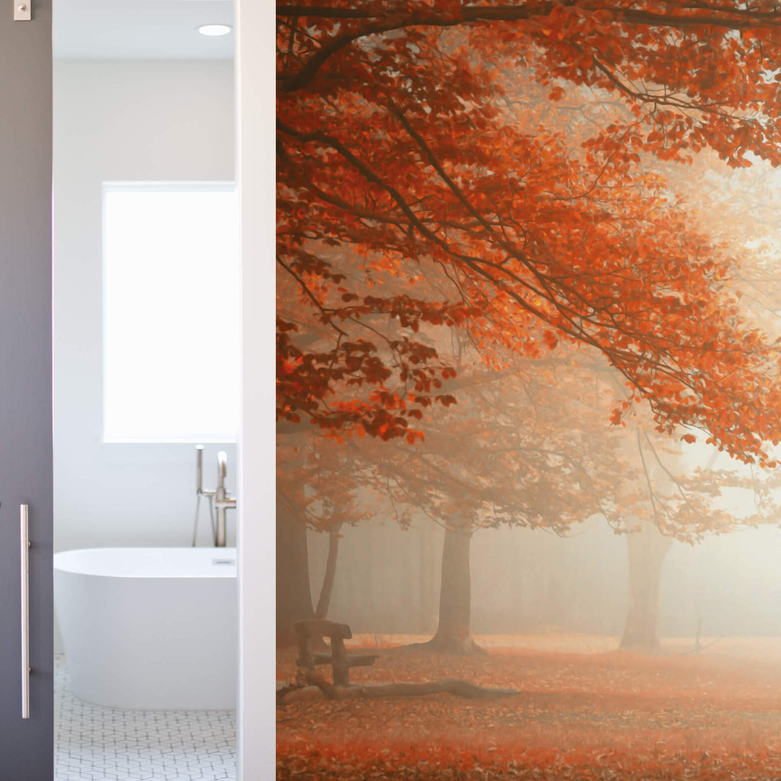 Fototapete DESIGNWALLS 2.0 - Herbst - orange-rot - 2,6 Meter