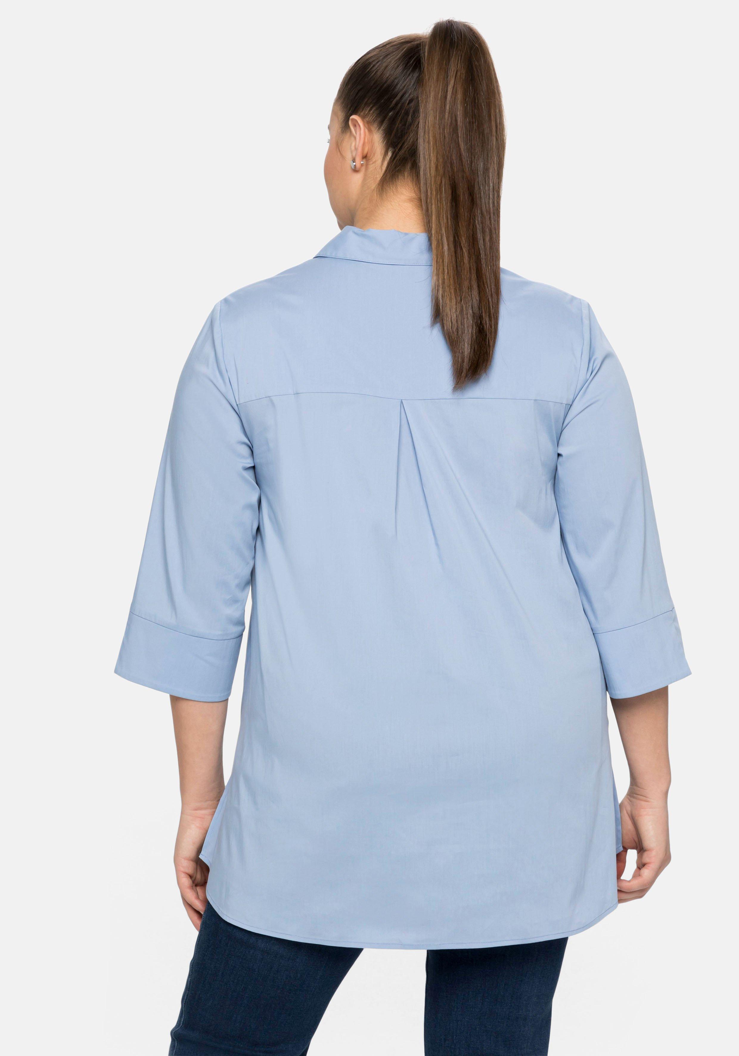 Longbluse mit Hemdkragen und 3/4-Arm