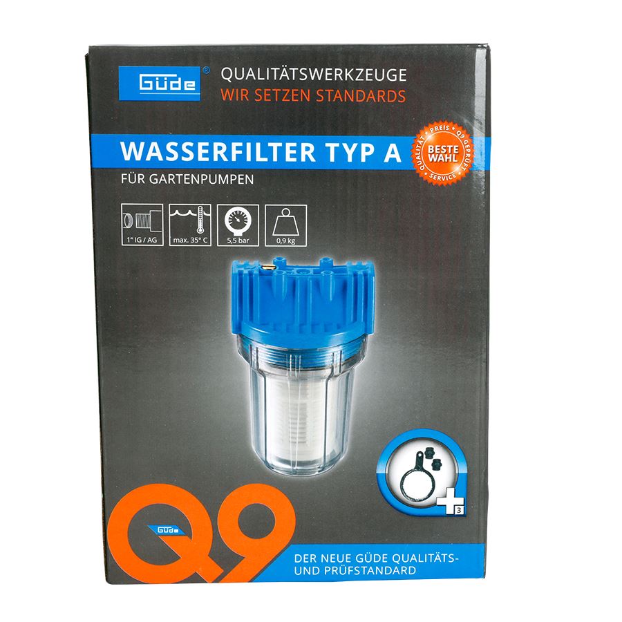 Güde Wasserfilter Typ A für Gartenpumpe mit Einsatz kurz