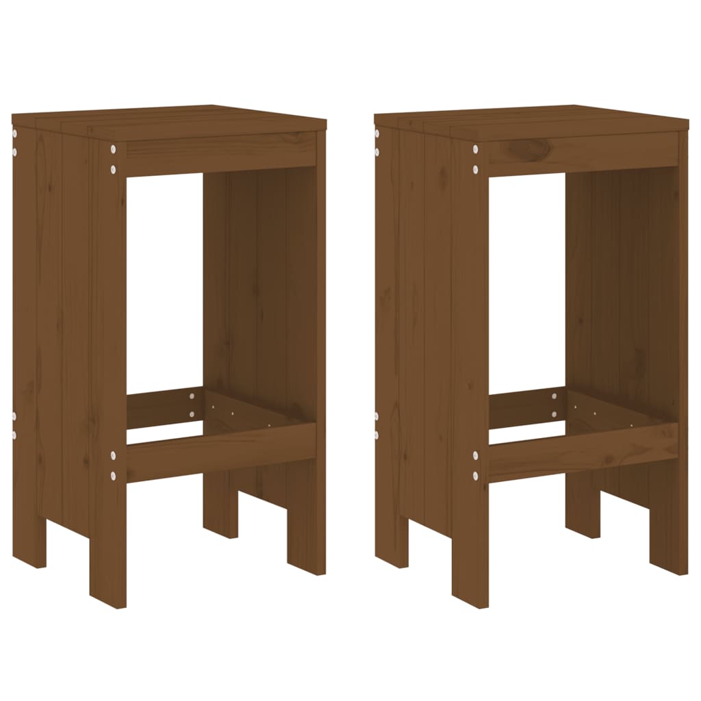 Tabourets 2 pcs marron miel 40x36x75 cm bois massif de pin
