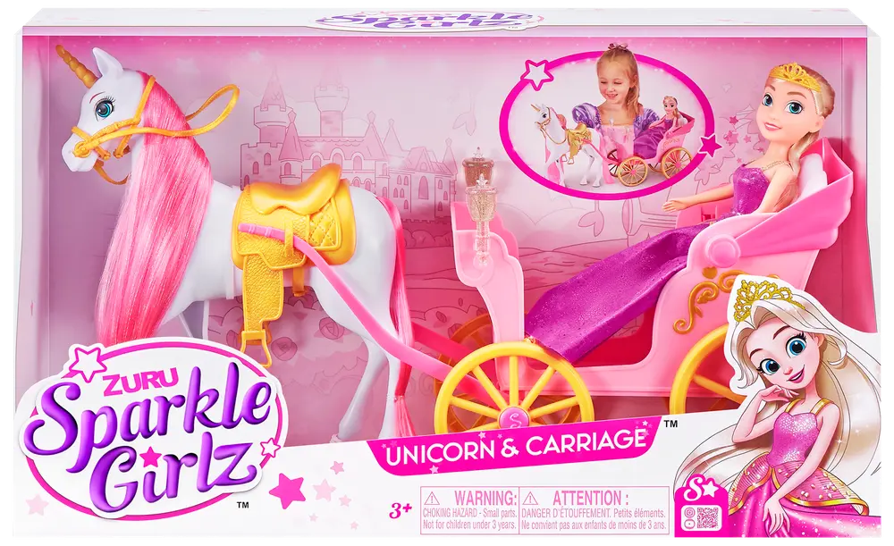 ZURU Sparkle Girlz dukke, hest + karet
