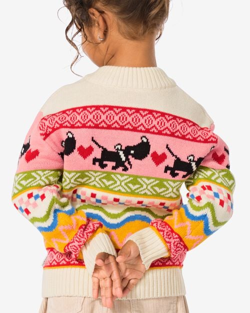 pull de Noël fille  blanc cassé