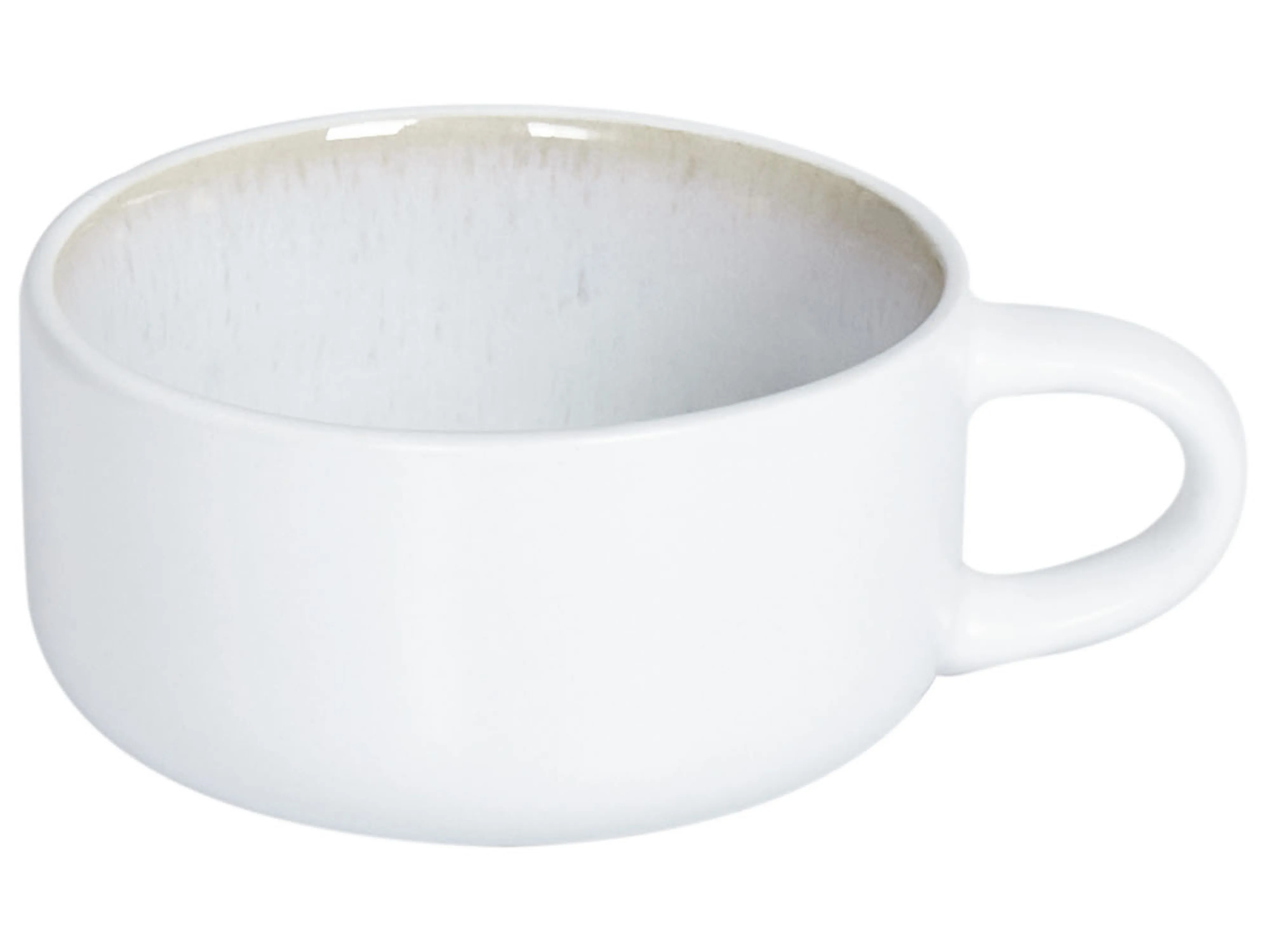 Set van 4 kopjes met schotels SESAME Steengoed Gebroken wit
