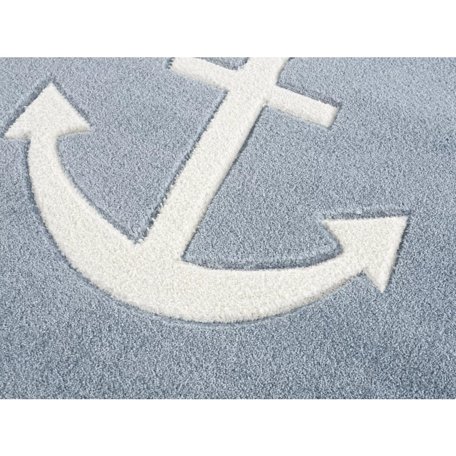 LIVONE Kinderteppich Kids love Rugs Anker blauweiß