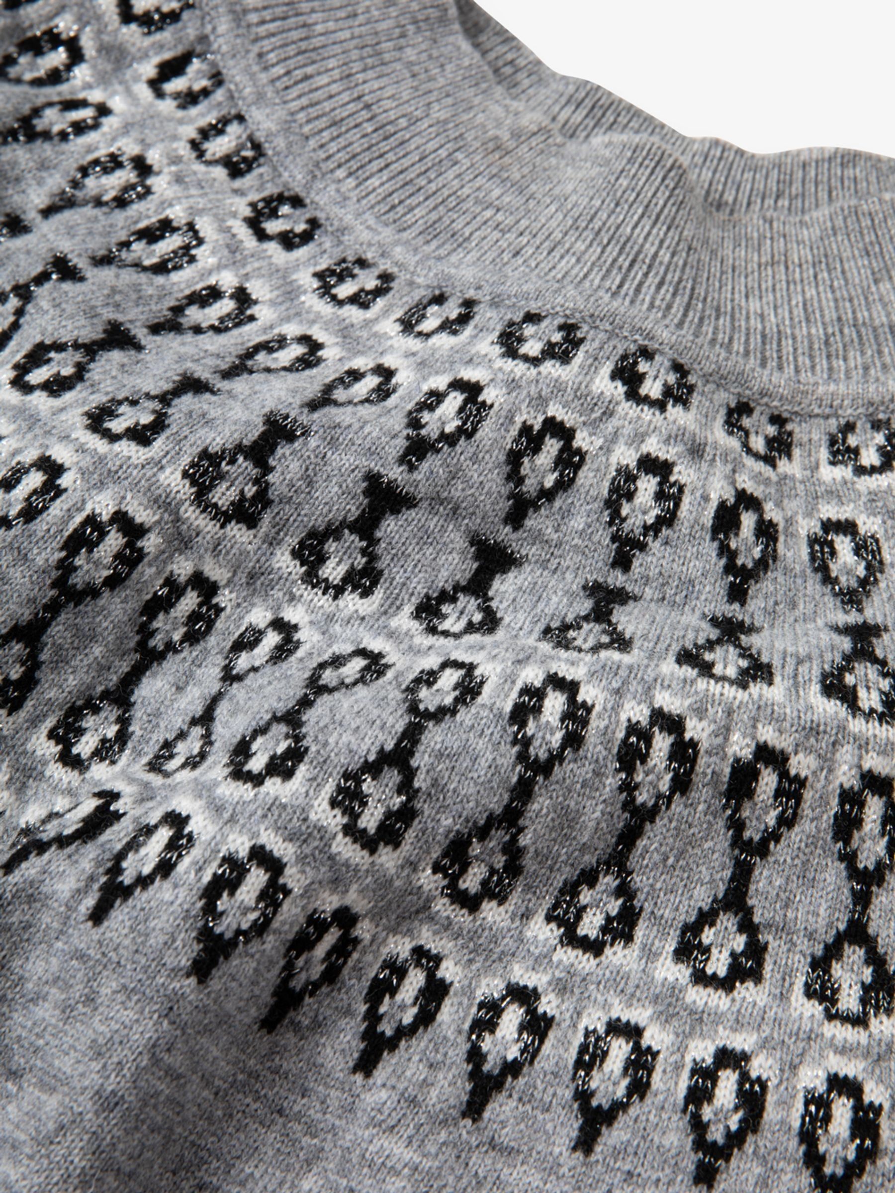 Grijs - The Little Tailor Smart Fairisle Opstaande kraag Gebreide Kerstmis Trui