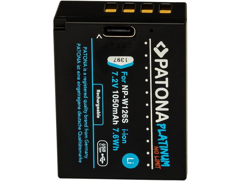 Patona Platinum Akku für Fuji NP-W126S Platinum Batteriesatz für Fujifilm