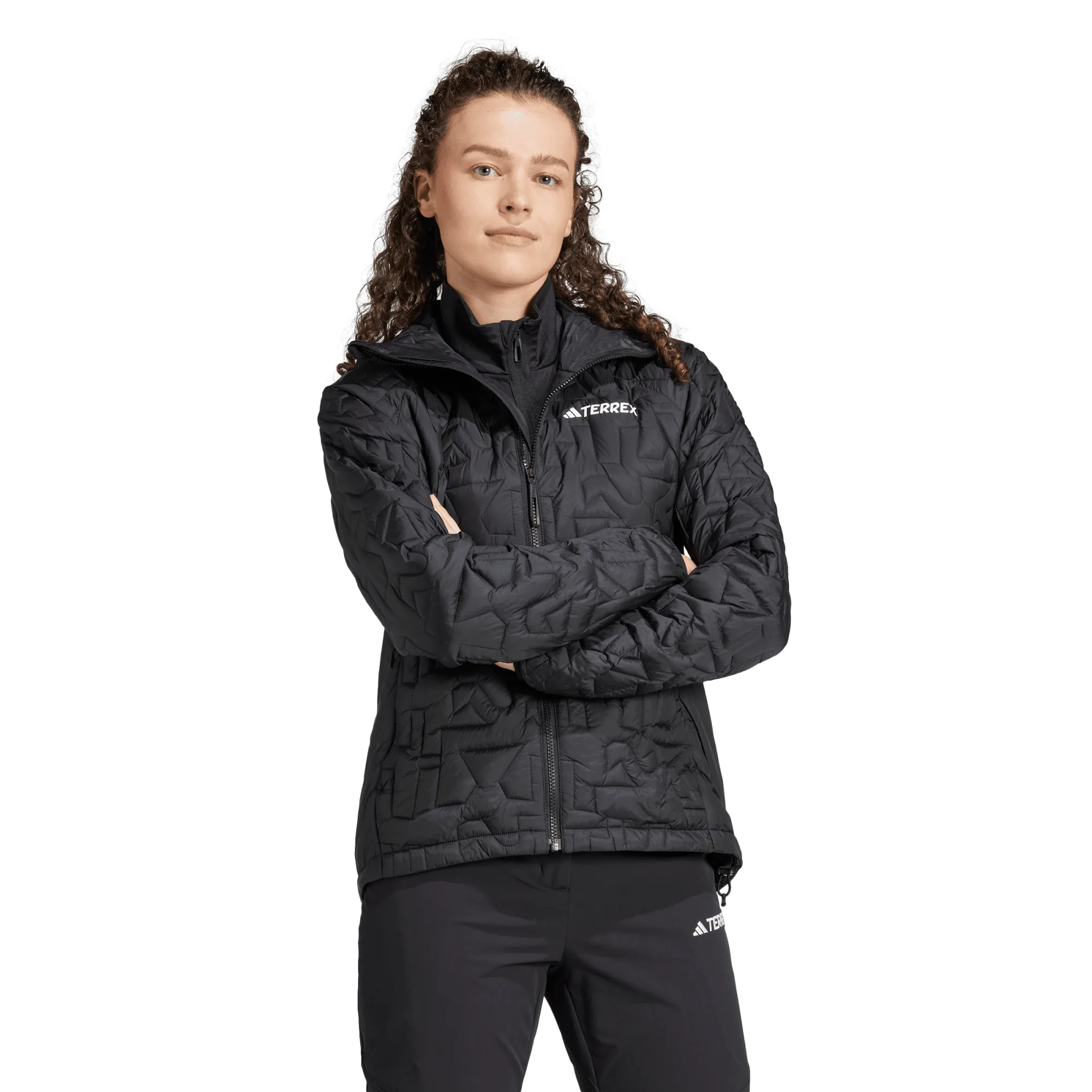 Adidas Women's Terrex Xperior PrimaLoft Loose Fill Insulated Hooded Jacket Black