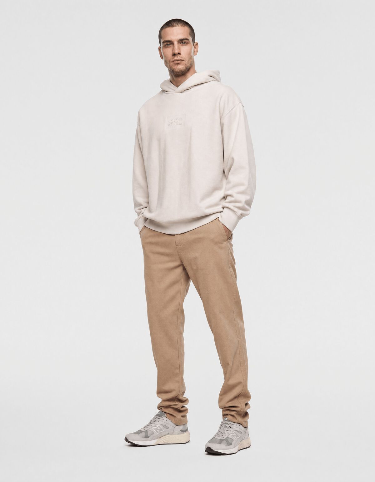 Keper Structuur Broek Lichtbruin