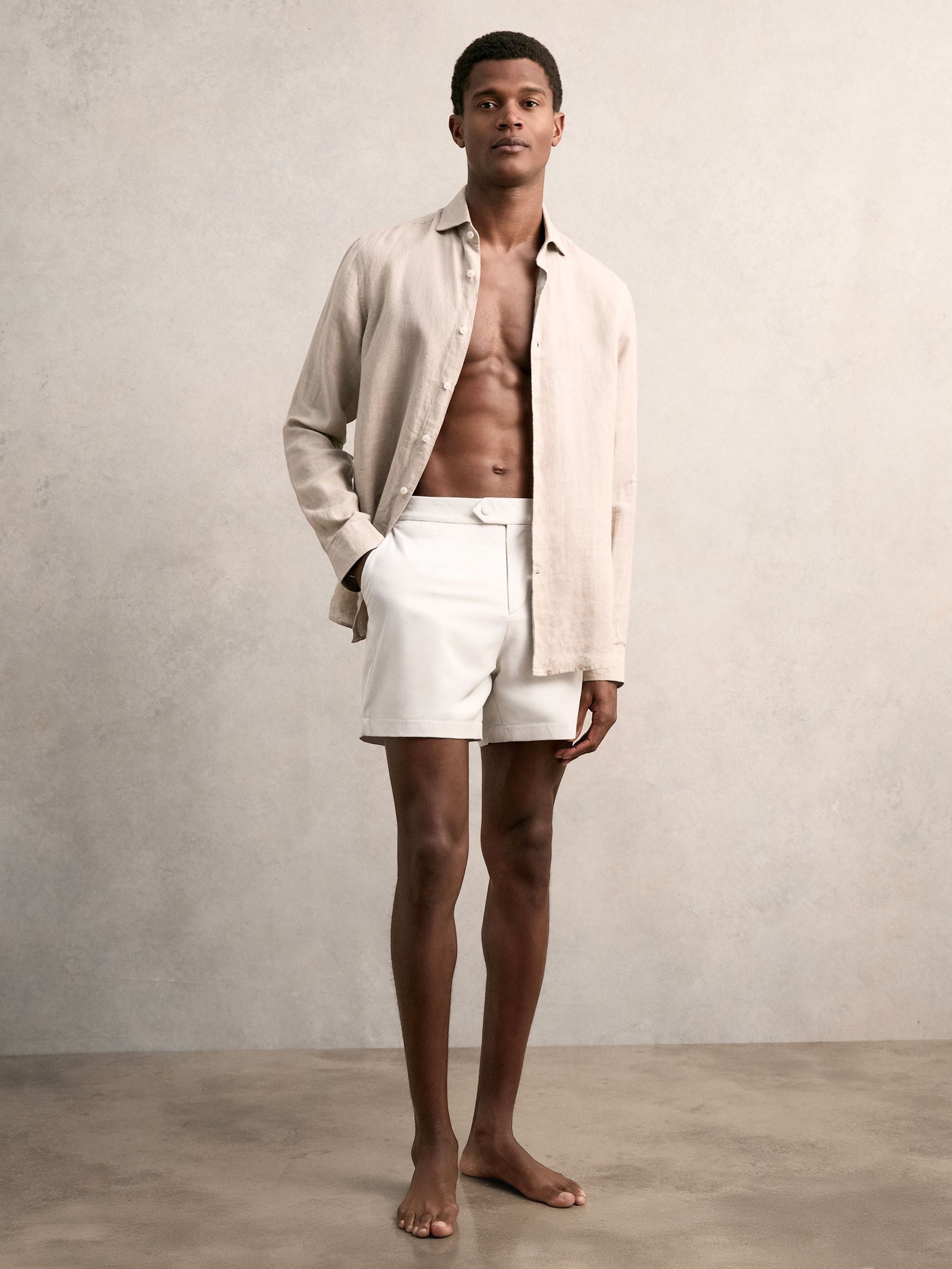 Off White - Reiss Sun Side Adjuster zwemshort