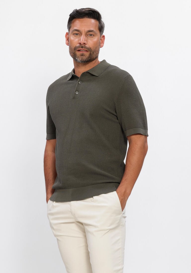 groene profuomo polo polo ss aero ease waffle structure