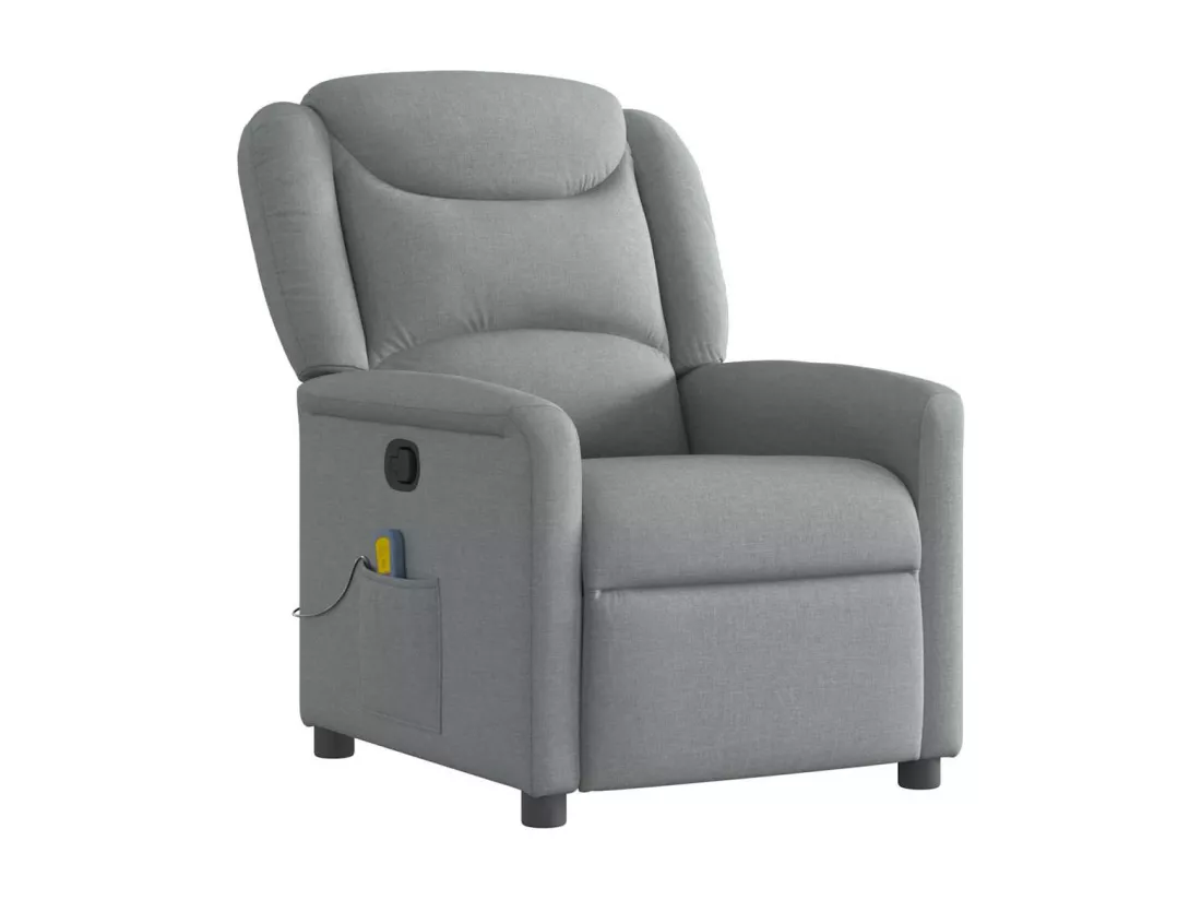 Fauteuil de massage inclinable Gris clair Tissu