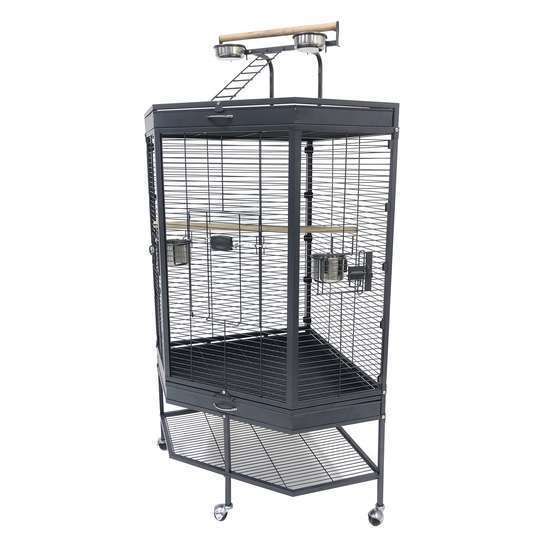 Cage d'angle Fortura pour Oiseaux et Perroquets