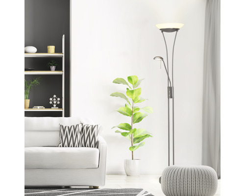 LED plafondlamp + leeslamp 1600 lm 3000 KH 179 cm Finn ijzer/wit