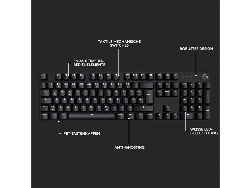 Logitech Gaming-Tastatur G413 SE Mechanische Gaming-Tastatur mit Aluminium-Top-Case