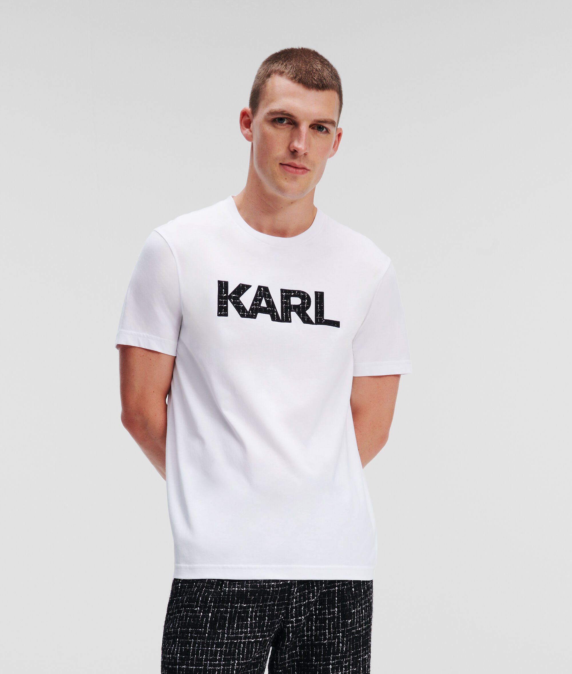T-SHIRT À LOGO KARL EN BOUCLÉ