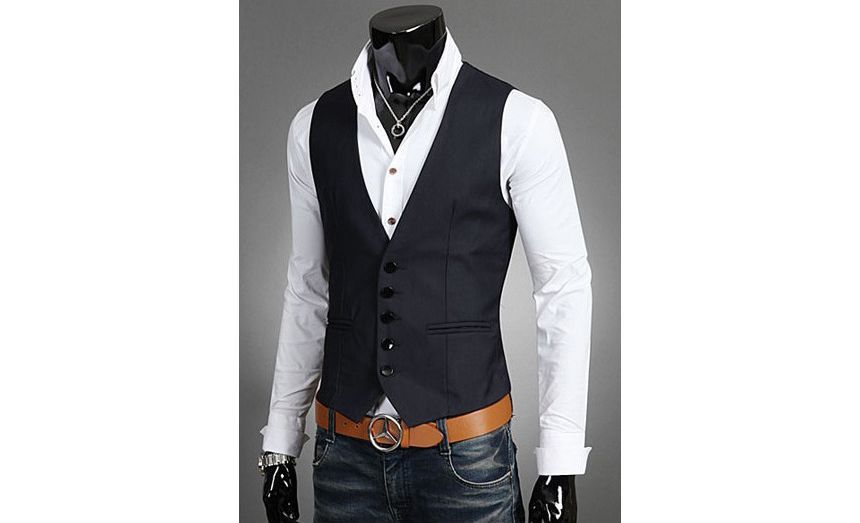 FORSETI - Vest met enkele rij knopen