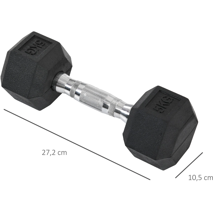 HOMCOM Kurzhantel 2er Set in Hexagon Form schwarz, silber