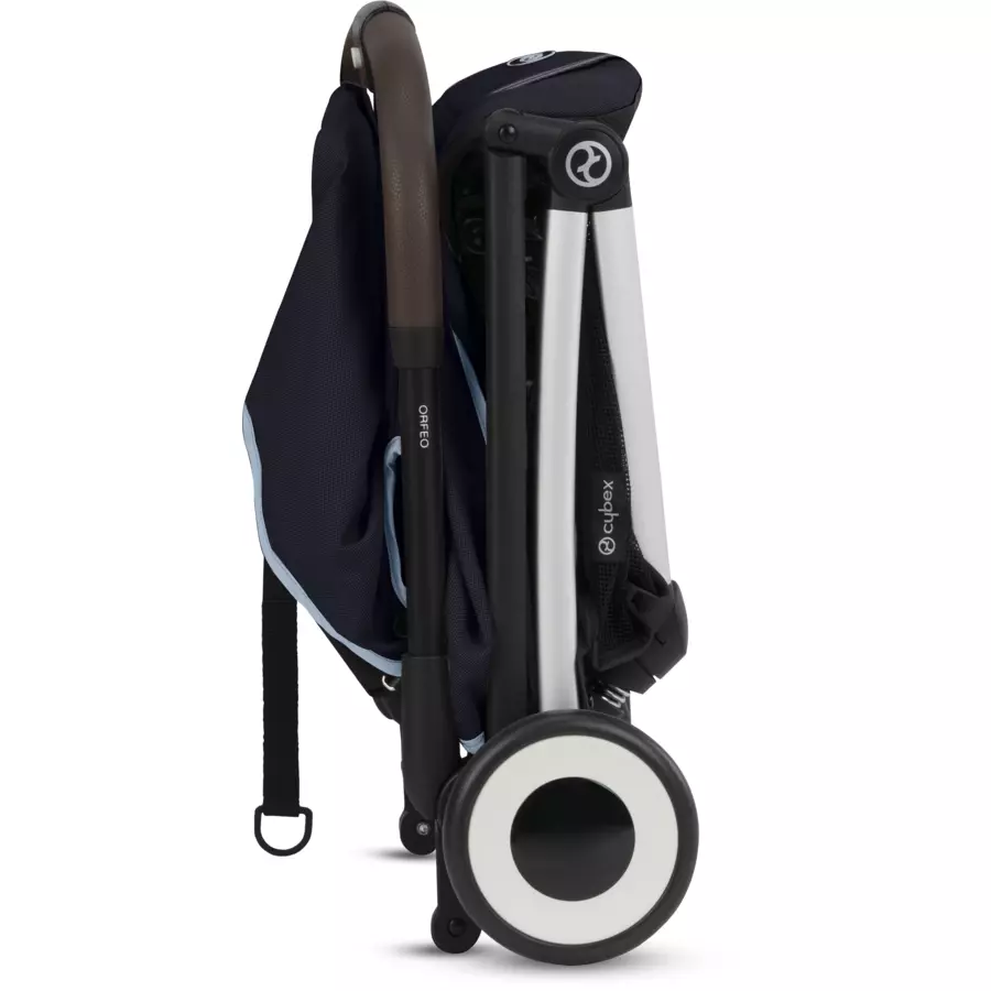 cybex GOLD Kinderwagen Orfeo Silver Ocean Blue inklusive Babyschale Cloud G i-Size Moon Black mit Babyschale und Adapter