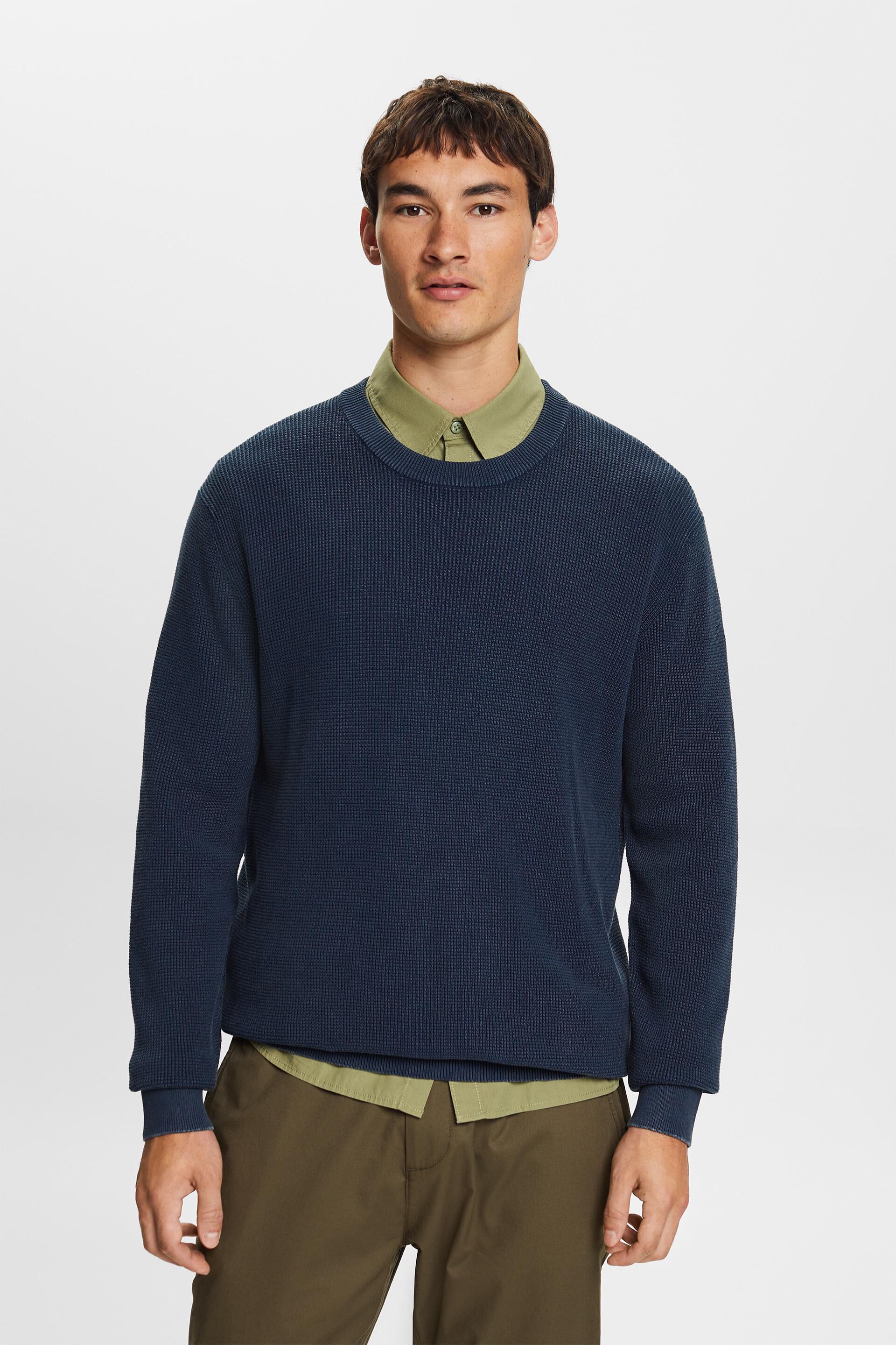 Pull basique col ras-du-cou, 100% coton