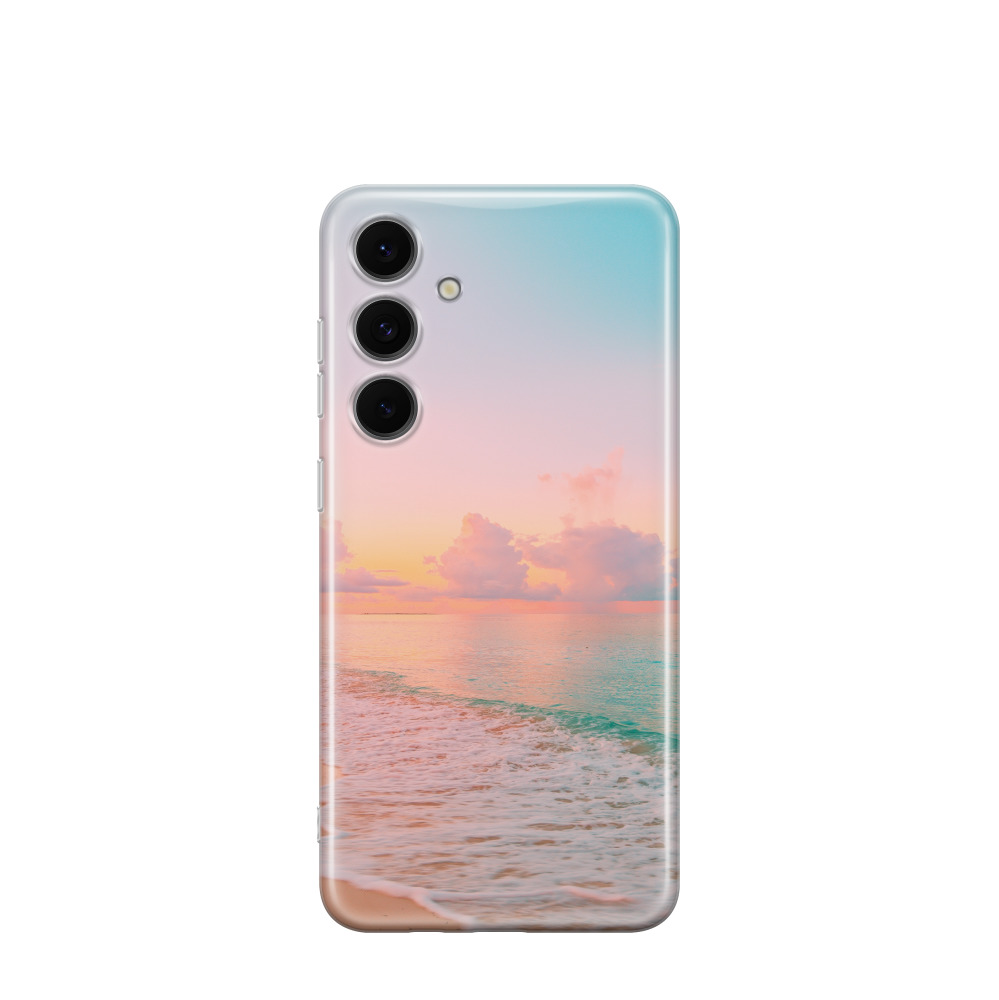 Samsung Galaxy S24 FE Gummi Hülle Abendruhe am Meer - Versch. Farben