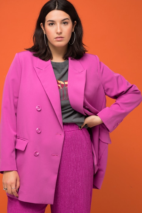 Blazer, Straight Fit, doppelreihig, Revers, Langarm