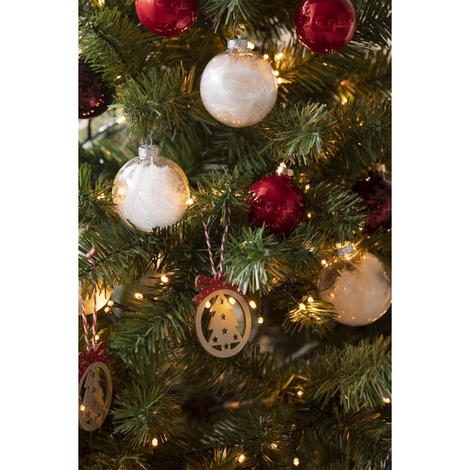 Christbaumkugeln - mit Federn - aus Glas - 4 Stück