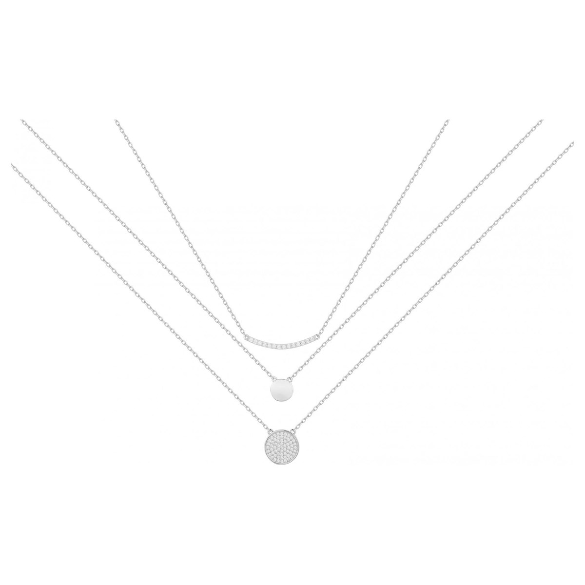 Collier multi-chaînes en Argent avec oxyde de zirconium blanc