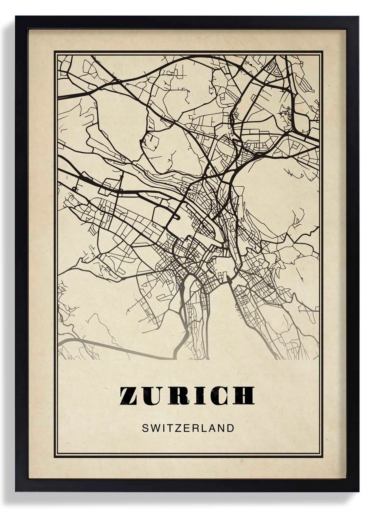 Zürich Stadt Sepia